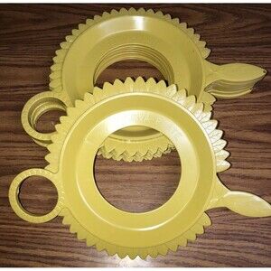 8 Vintage Plastic Harvest Gold Sunflower Serva Plate Holder Cup Holder Yellow